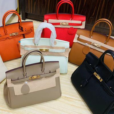 Head Layer Cowhide Platinum Bag Genuine Leather Women's Bag Large Capacity Handbag Women's High-end Sense Commuting Shoulder Cross Shoulder Bag