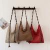 Summer Lazy Wind Hollow Straw Bag Large Capacity Shoulder Tote Bag Hand Woven Holiday Beach Bag