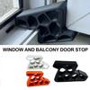Multi Duty Door Stopper Non-Slip Balcony Window Door Wedge Easy Install For Home Office Bathroom Kitchen, Track Lock & Anti-Slam