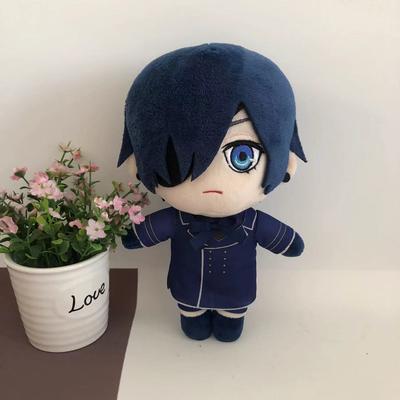 Anime Siyah Butler Ciel Phantomhive Gülümseme Peluş Bebek 20 cm Sevimli Yumuşak Dolması Yastık doğum günü hediyesi Cosplay