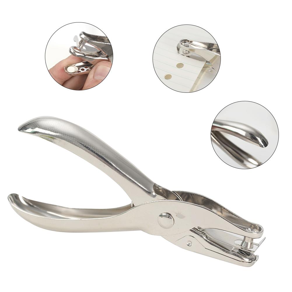 Single Hole Puncher, 1/4" And 1/8" Circle Paper Punches With Curved Handle For Home Office, Metal Handheld Hole Paper Puncher For Tag & Ticket, DIY Cr