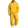 Lined Hooded Zip Up Two Piece Set for Casual Athletic Everyday Wear