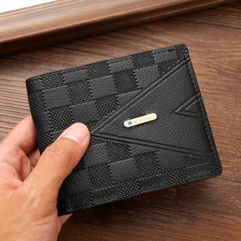 2025 new men's wallet, short style, wallet, youth horizontal style, light luxury, multi-card space.