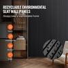 Wood Slat Acoustic Panels 8 PCS 96 X 6 Inch for Modern Wall Matte Black