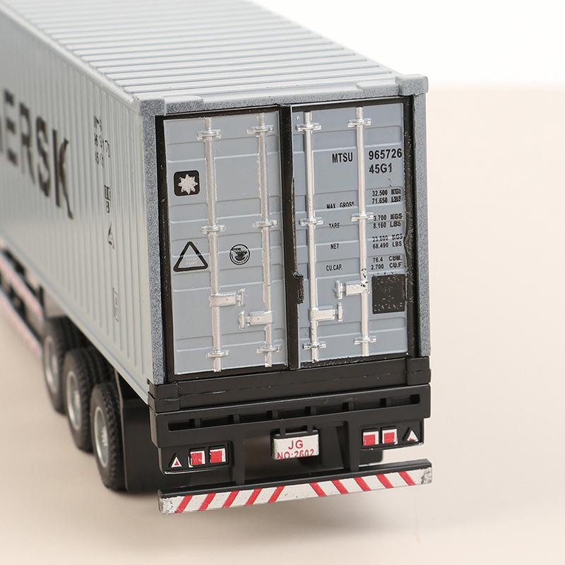 1:36 Diecast Alloy Truck Head Model Toy Container Truck Pull Back With Light Engineering Transport Vehicle Boy Toys For Children