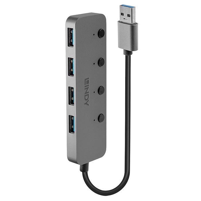 LINDY Hub USB 3.0 4 Ports Argent