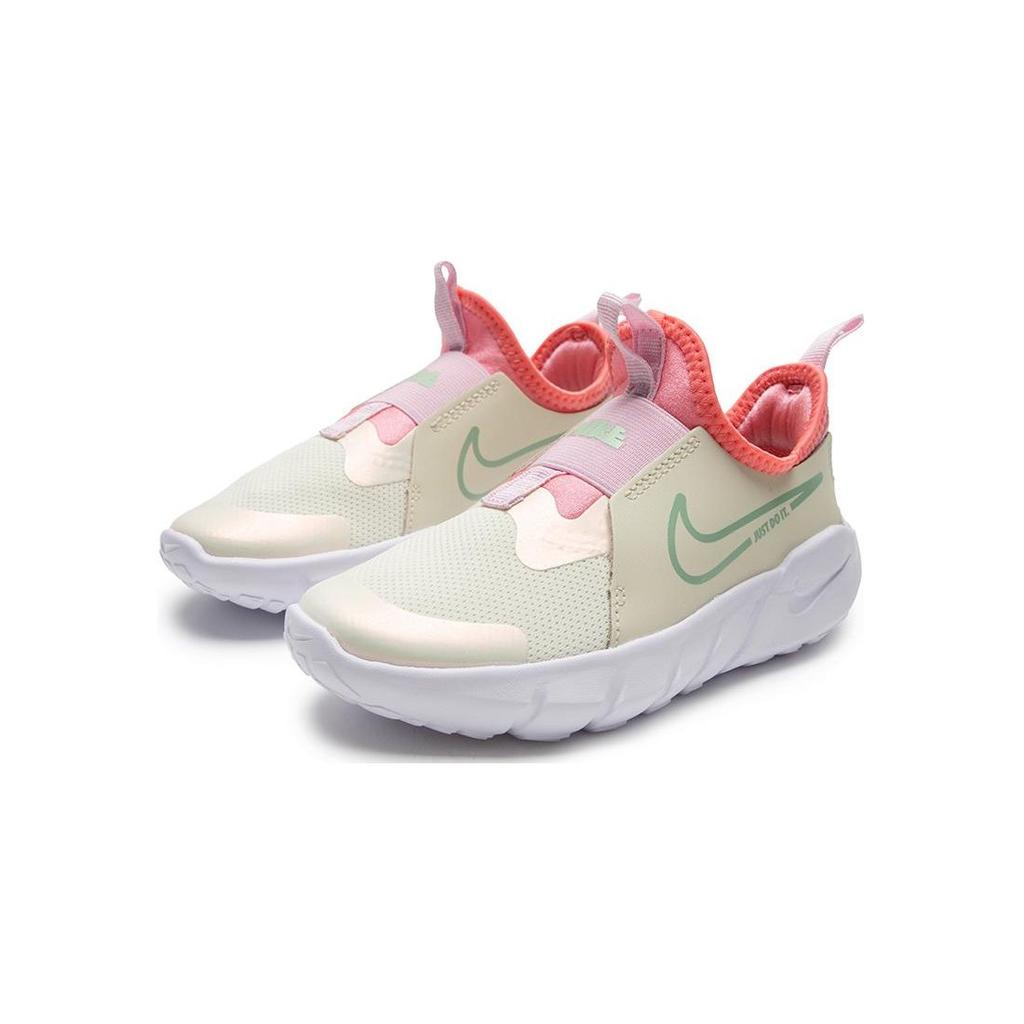 Nike Flex Runner 2 SE Slip Resistant Low Top Kids' Running Shoes Green Pink White Children Aged 3 7 Years Old DQ0577-100
