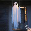 Halloween Dekoráció Kültéri Hintázó Szellem Dísz LED Fényekkel Állítható Akasztható Kísérteties Szellem Dekor