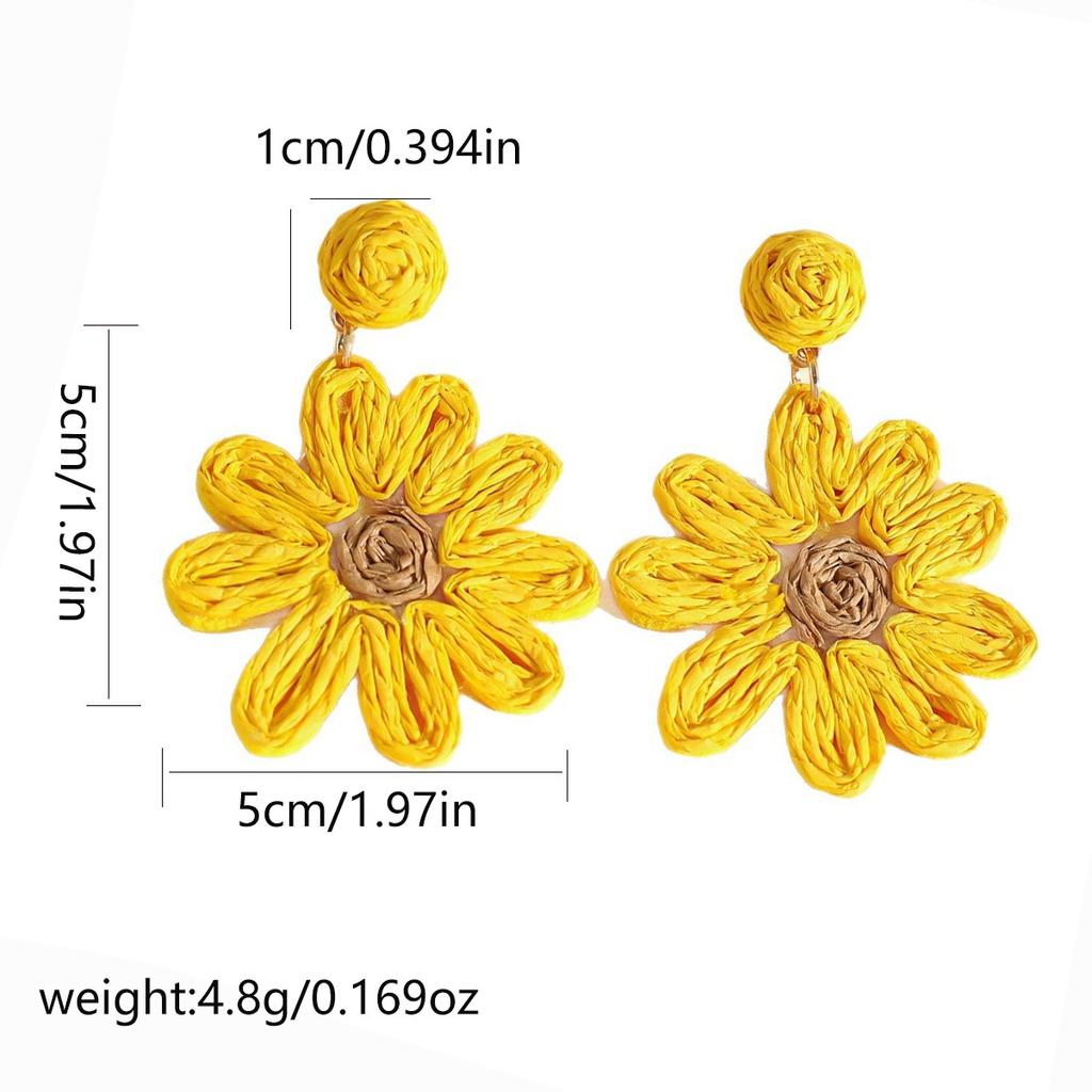 Weaving Flower Earrings For Women, Niche Flower Petals Bohemian Vacation Style Jewelry Gift