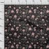 oneOone Cotton Flex Black Fabric Floral & Sewing Fabric By The Yard Printed Diy Clothing Sewing Supplies 40 Inch