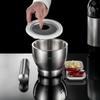 Mortar And Pestle Stainless Steel Spice Grinder Pill Crusher With Lid Ergonomic Grip For Crushing Grinding