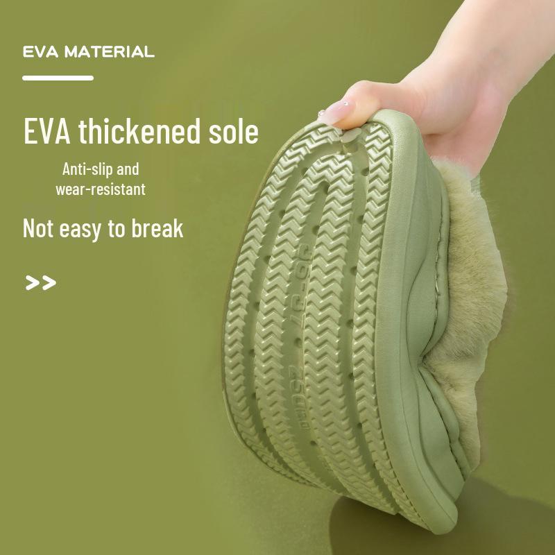 Mengmeng Big Eye Dog Cotton Slippers: Warm, Non-slip, Indoor Furry Slippers for Couples, Men & Women, Autumn/Winter.