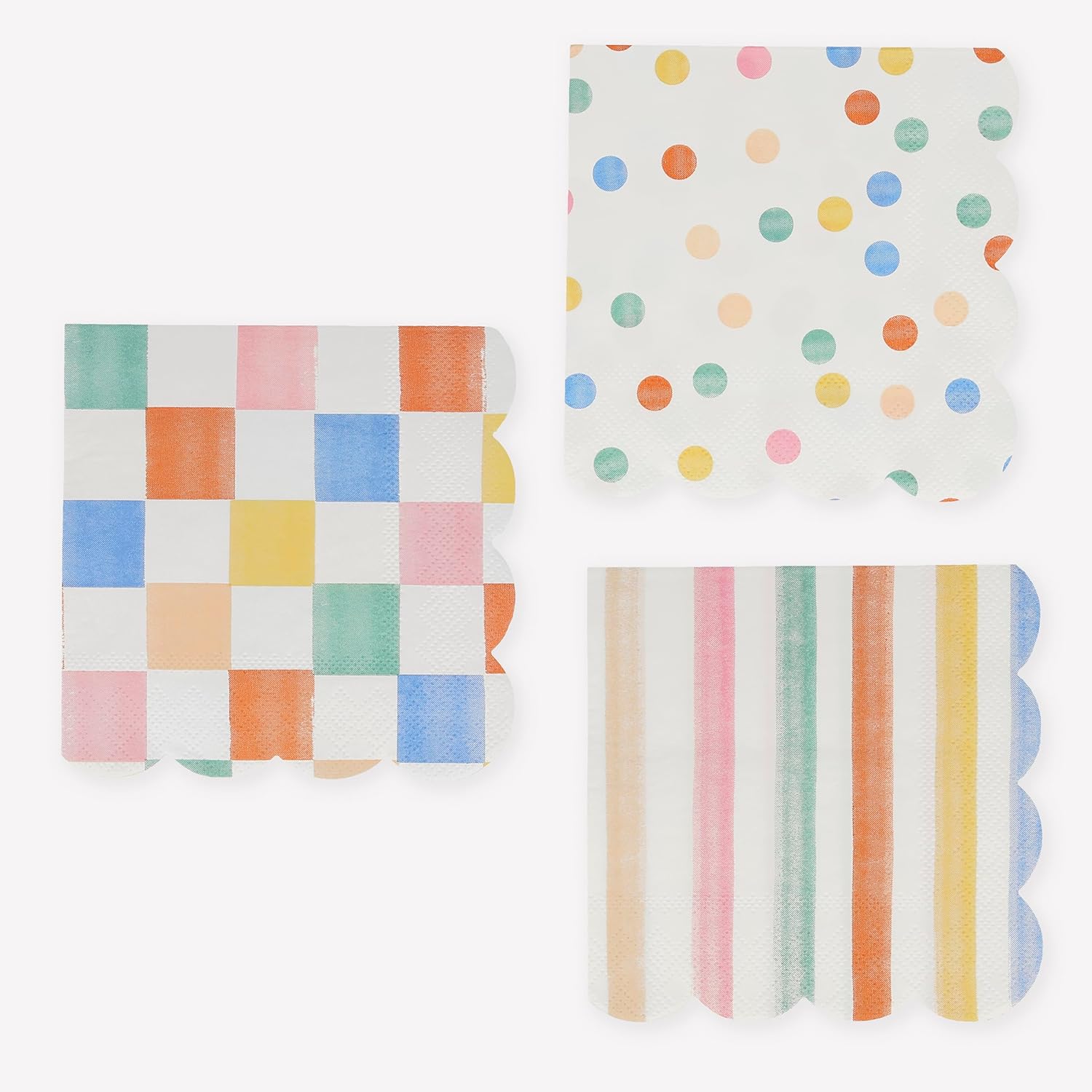Meri Meri Colourful Pattern Napk (Pack of 16), Disposable Paper Napkis, Thick & Sturdy 3-Ply Paper Small