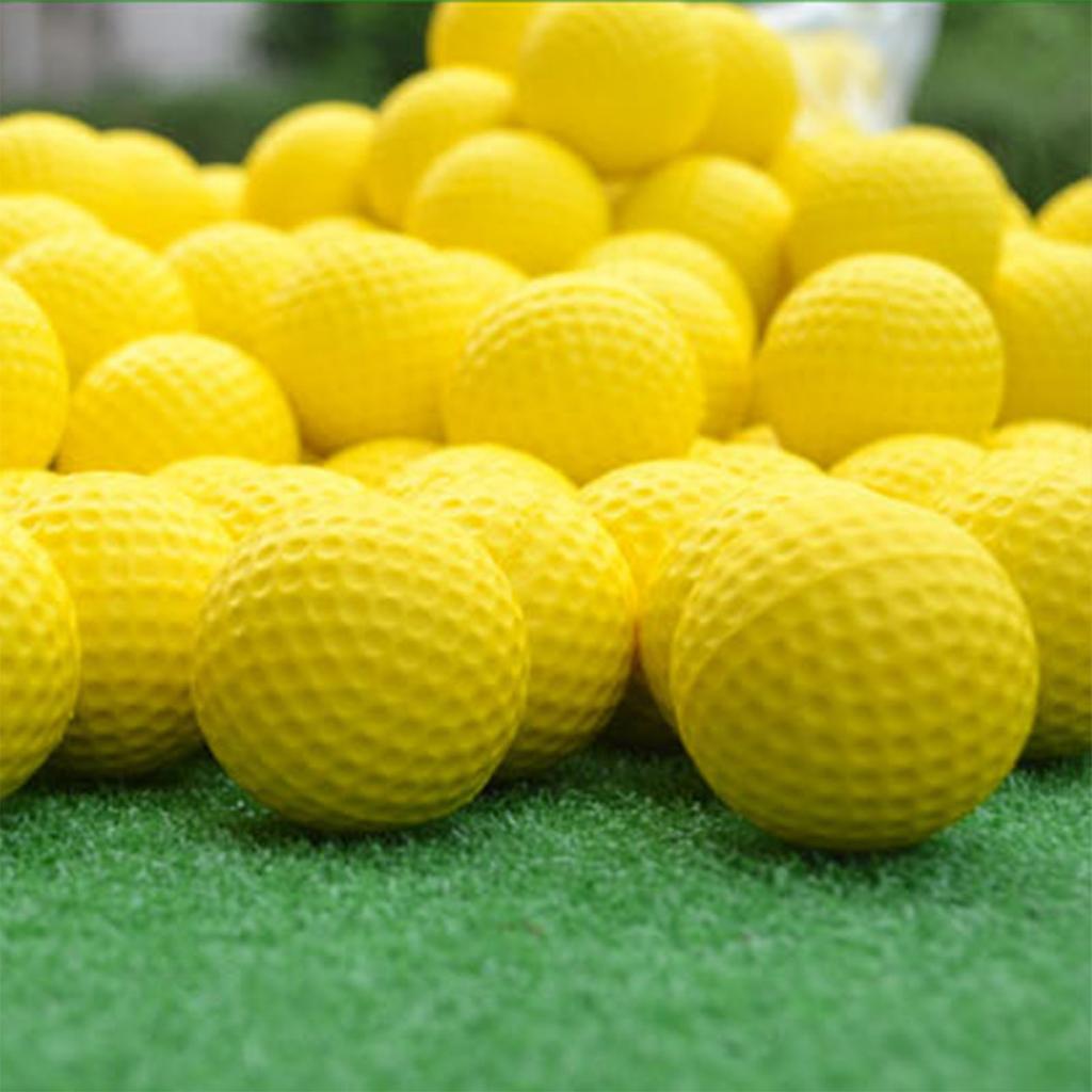 42,6 mm Golfball PU Weicher Monolayer Golf Trainingsball für Indoor-Übung Zubehör Gelb 20 Stück
