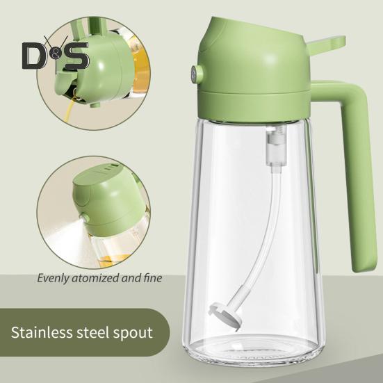Pulverizator de ulei pentru gătit Dozator de ulei 2 în 1 Flacon pulverizator de sticlă de 500 ml/17 oz cu turnător Pulverizator de ulei reutilizabil de calitate alimentară pentru bucătărie, salată, prăjirea grătarului