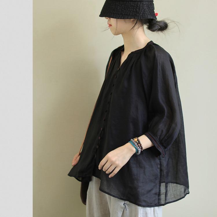 2023 Autumn Korean Style Loose Plus Size Cotton Linen Women's Shirt