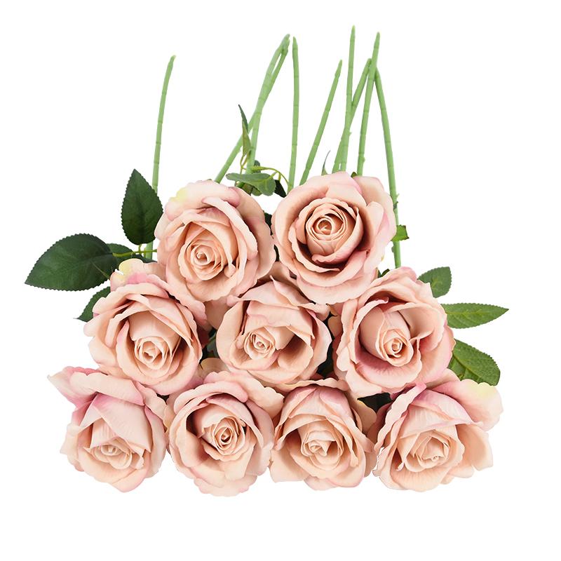 50cm Artificial Rose Flower Branch Long Stem Red Rose Bouquet for Wedding Table Arrangements Home Decoration Valentines Day Gift