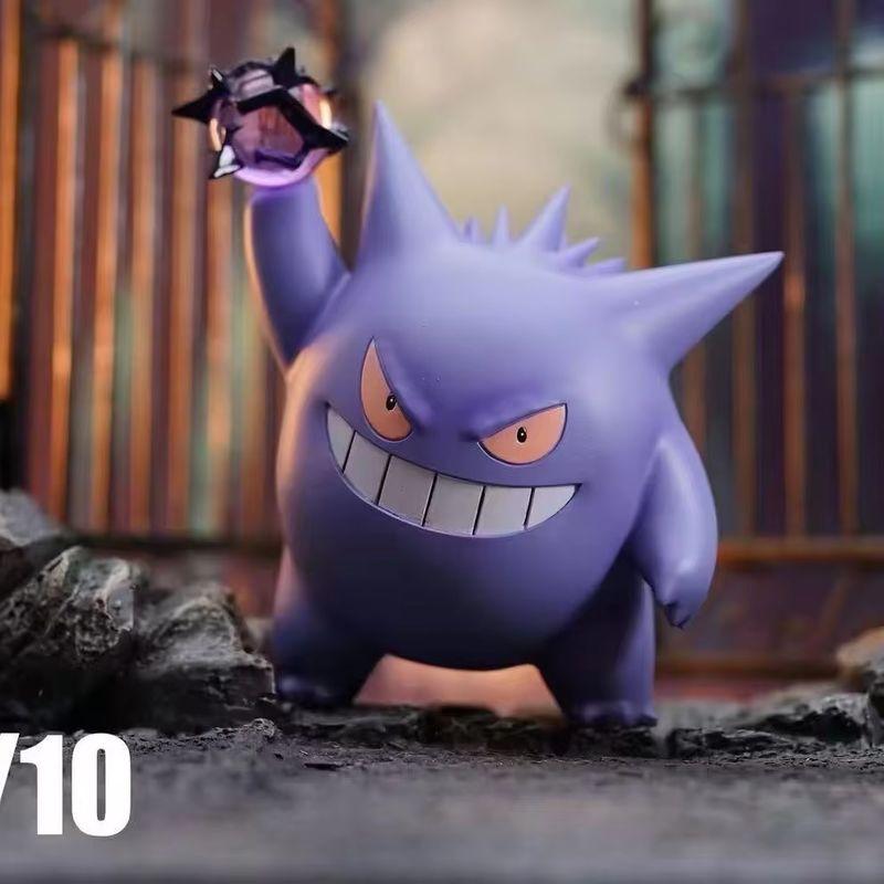 Anime Pokemon Gengar Collectible Figure Model Half Transparent Purple Black Creative Statue Car Desktop Computer Case Decor Gift