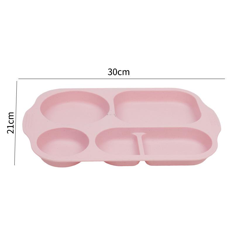 

Прямоугольный детский поднос для ланча с пятью отделениями, не проливающийся, для домашнего использования розовый