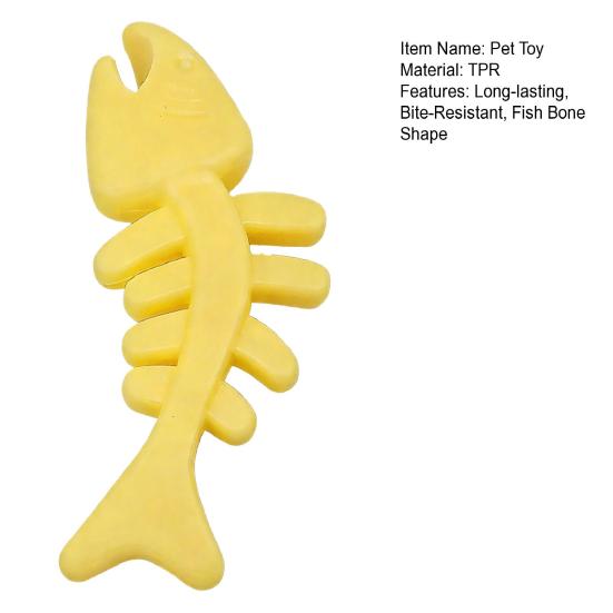 Gummi Knochen Hundespielzeug Fischgrätenform Hundekauspielzeug Zahnpflege Spielzeug für aggressive Kauer Interaktives Training Apportieren