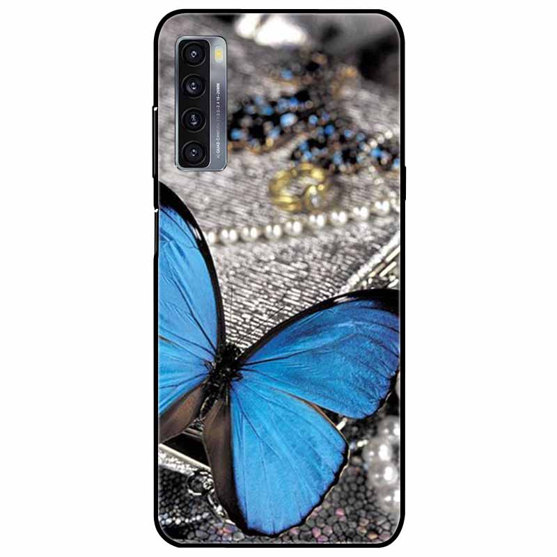 For TCL 20L Plus Case 20L+ Silicone Soft Shockproof TPU Back Cover for TCL 20S 20L Case Black Bumper Painted Funda TCL20S Capa