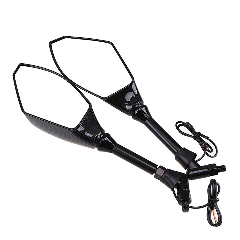 

Motorcycle Rear Mirror With Turn Signal Light for Ducati 600/Honda CB600/Kawasaki Z750/Yamaha 1200 Motobike Retrovisor 1pair