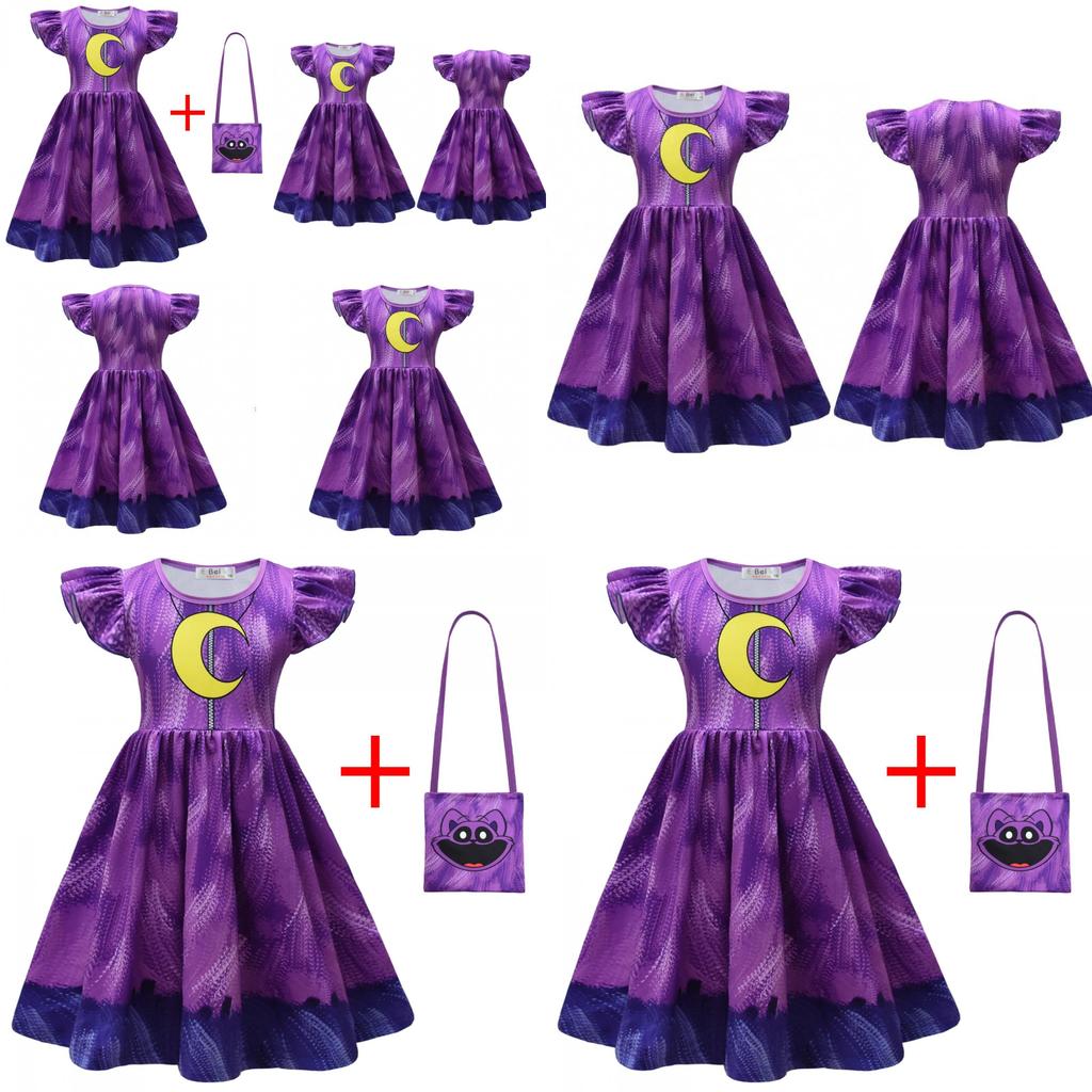 Lachendes Critters Mädchen Cosplay Kleid Für Kinder Halloween Kostüm Mit Milchseidenmaterial Für Mädchen 3-8 Jahre