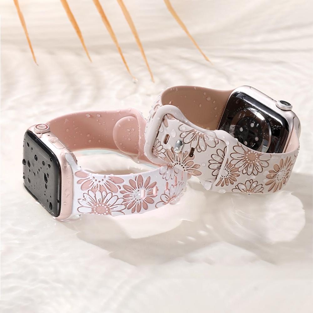 Engraved Strap For Apple Watch Band 46mm 44mm 42mm 45mm 41mm 40mm 49mm Silicone Correa Bracelet Series 11 10 9 8 7 SE 6 5 Ultra