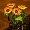 Solar Sunflower Garden Lights 1/3 Heads Waterproof Outdoor Decorative Lawn Lamp for Yard Pathway Wedding Christmas