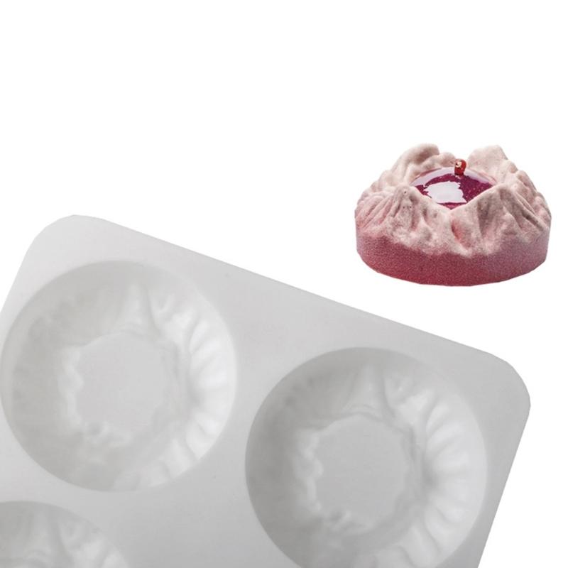 6-Loch Silikonform Bergform Dessertformen für Mousse-Kuchen und Dessert Leichtes Entformen und Temperaturbeständig