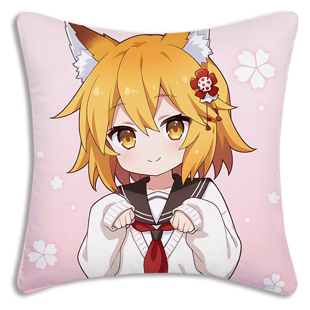 Cute The H-Helpful Fox Senko San Pillow Covers Cartoon Sofa Decorative Home Double-sided Printing Short Plush Cute Cushion Cover
