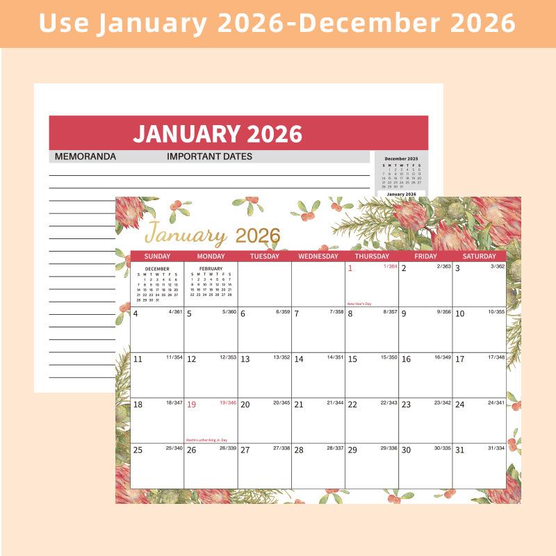 2026 Creative Desktop Calendar-Portable Thick Paper Standing Flip Version,Daily Schedule/Yearly Agenda,Time Management Organizer