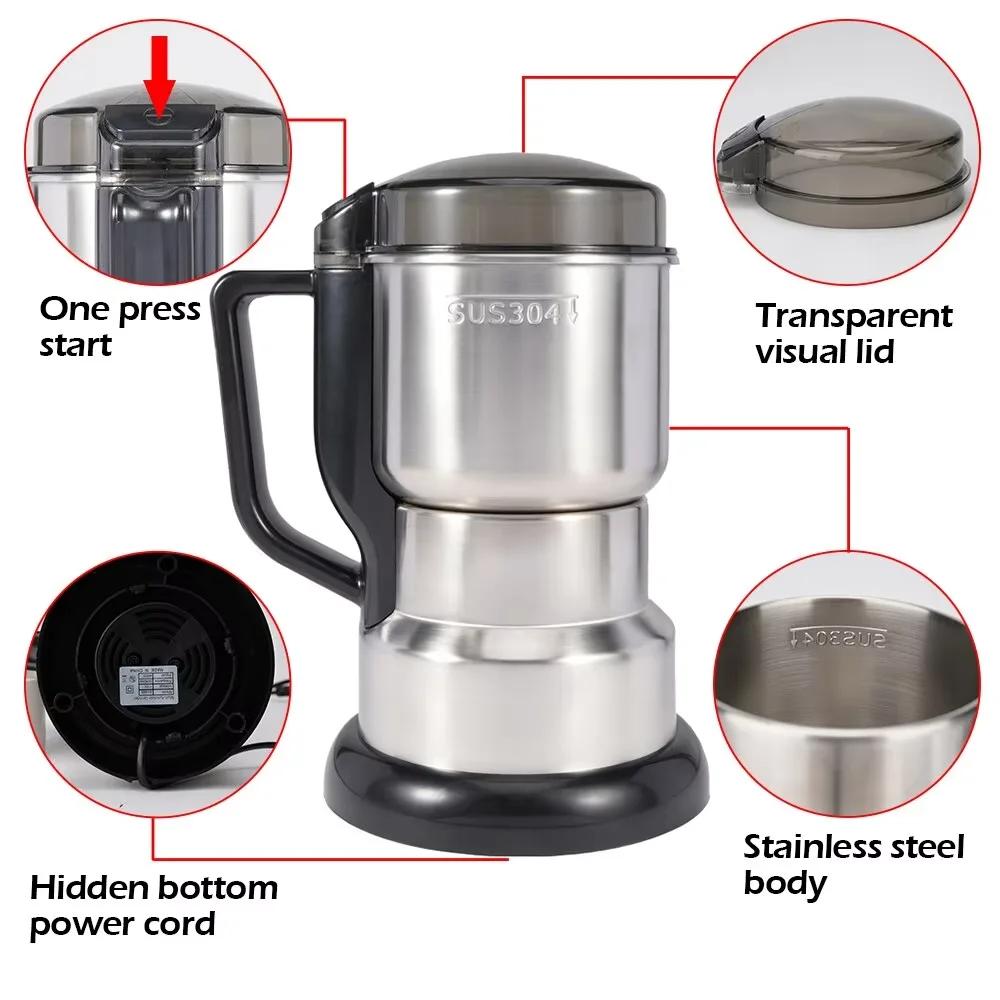 Coffee Grinder Multifunctional Machine Stainless Steel Coffee Machine for Home Bean Pepper Concentrated Coffee Nut