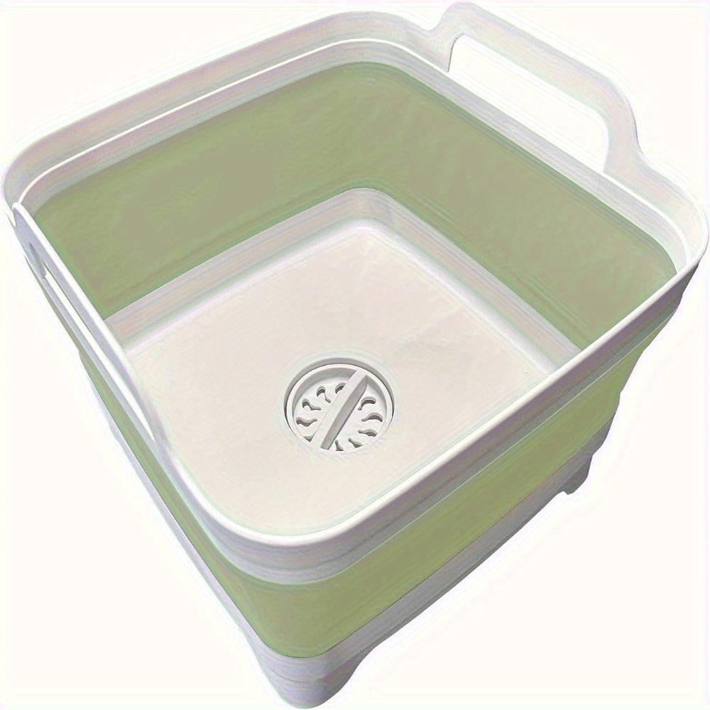 

Suitable for outdoor use! The folding dishwashing basin comes with a drain plug and a handle, making kitchen storage a breeze. зелений