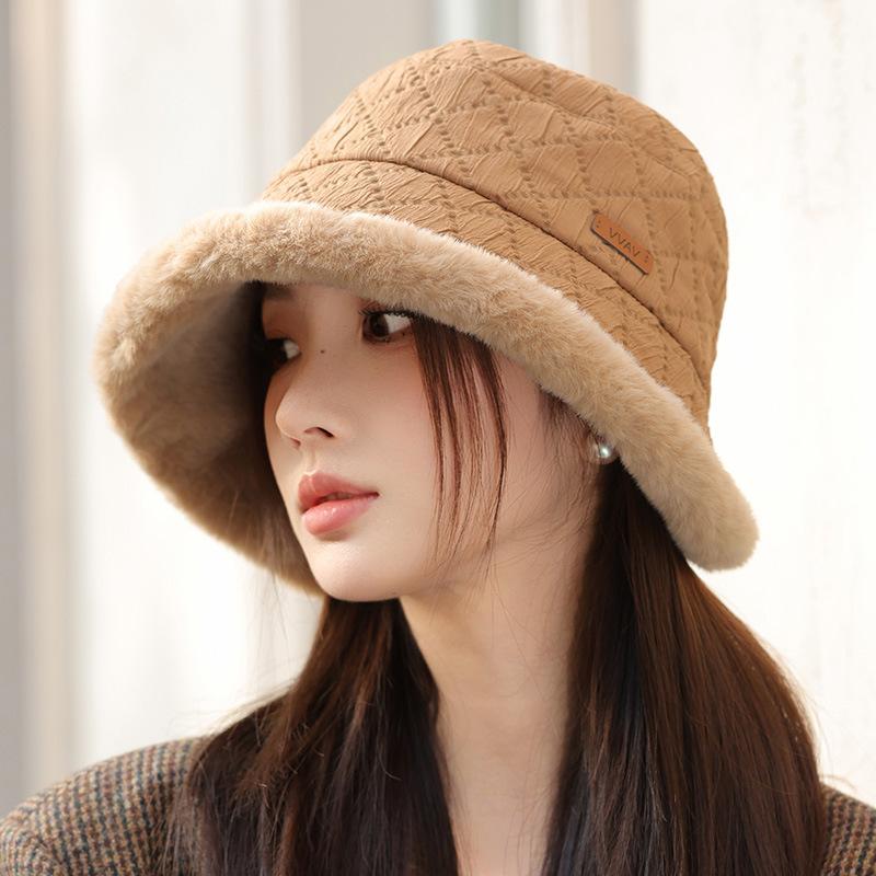 Japanese Autumn and Winter New Velvet Thickened Fisherman Hat Windproof and Warm Hat Women's Face Small Bucket Hat Casual Basin Hat