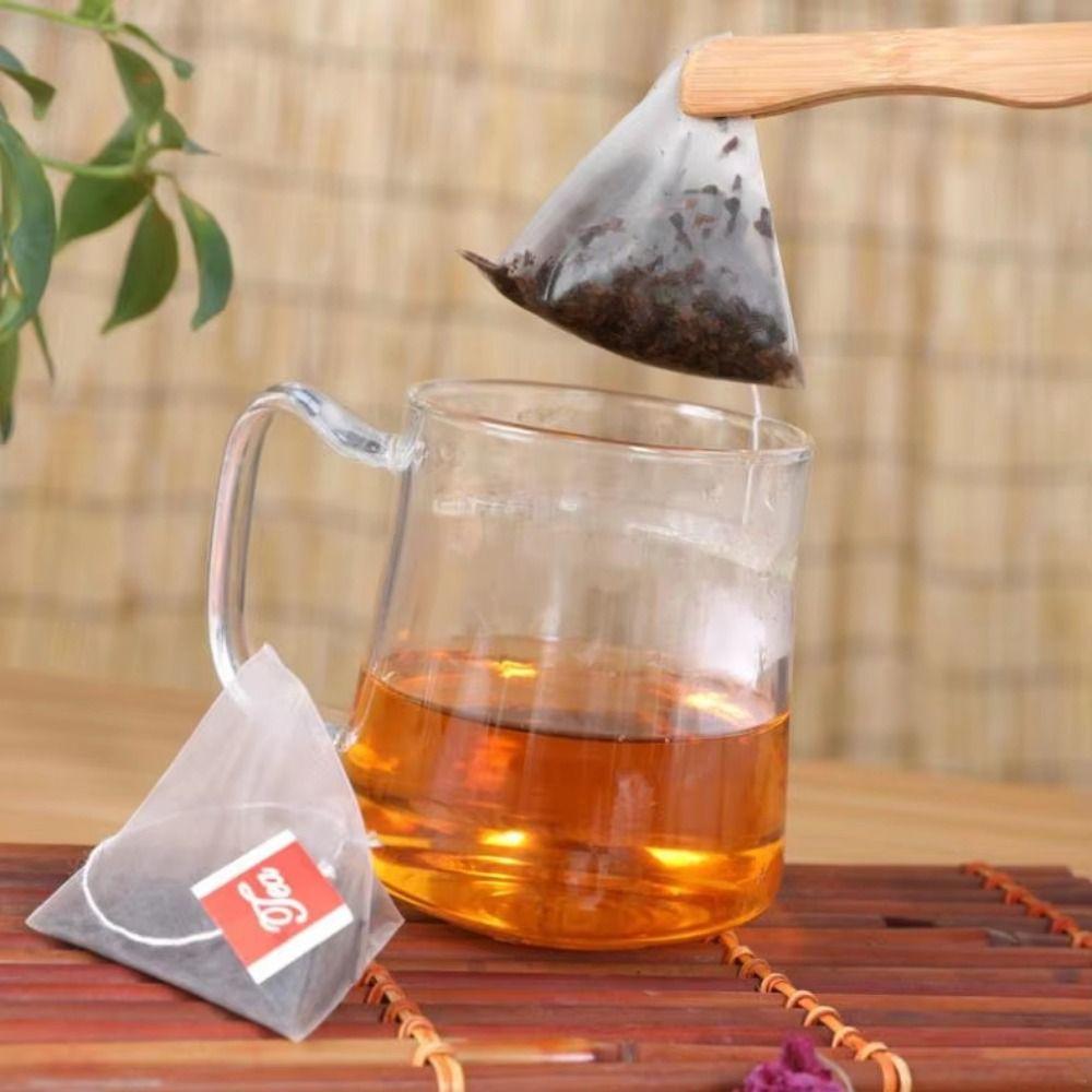 100Pcs Portable Transparent Disposable Transparent Teabags with String Nylon Empty Tea Bags Heat-sealable Filter Bag