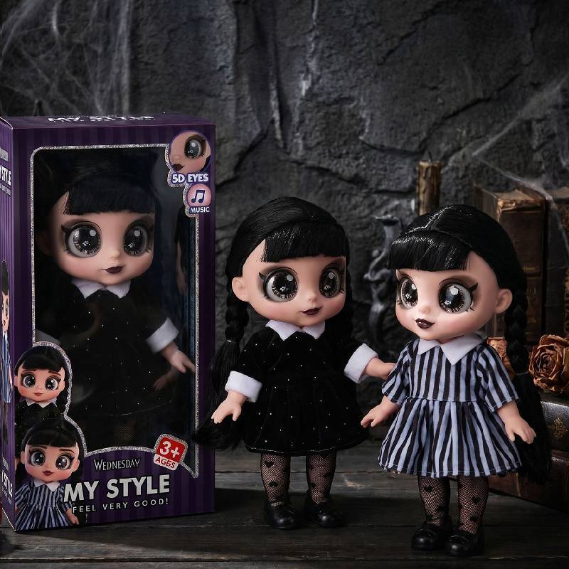 Wednesday Addams 13in Jointed Rubber Doll With Music For Collectors And Play