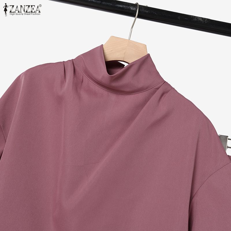 ZANZEA Women Short Sleeve Blouse and Wide Leg Pants Casual Two Piece Suit Sets