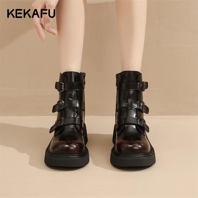 Women's Pointed Toe Mid-Heel Short Martin Boots