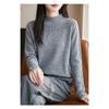 Women S Seamless Half High Neck Loose Long Sleeve Knit Sweater