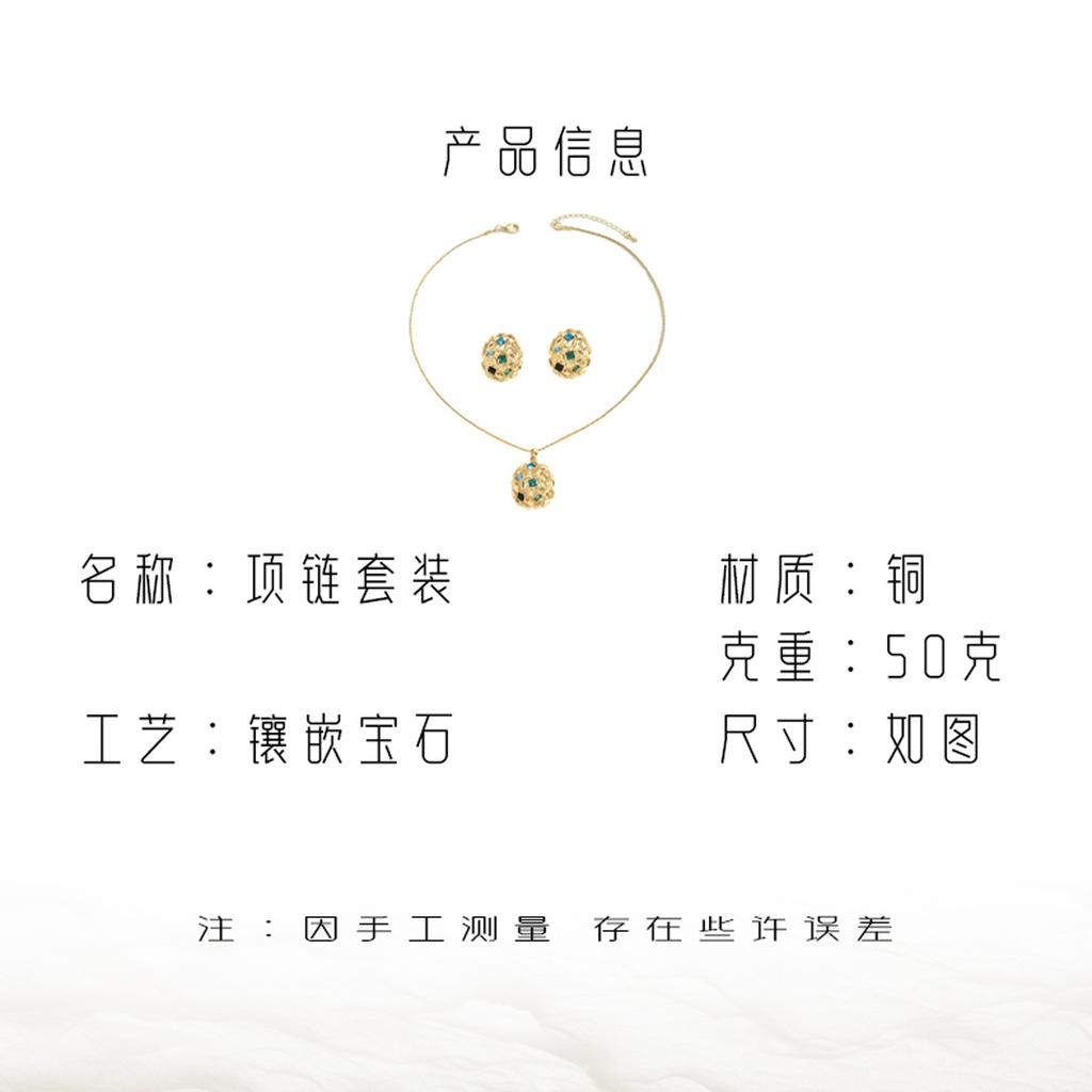 Cercei colier de lux cu formă geometrică ușoară, încrustați cu diamante, cercei electrolizați de 18k, set versatil de bijuterii