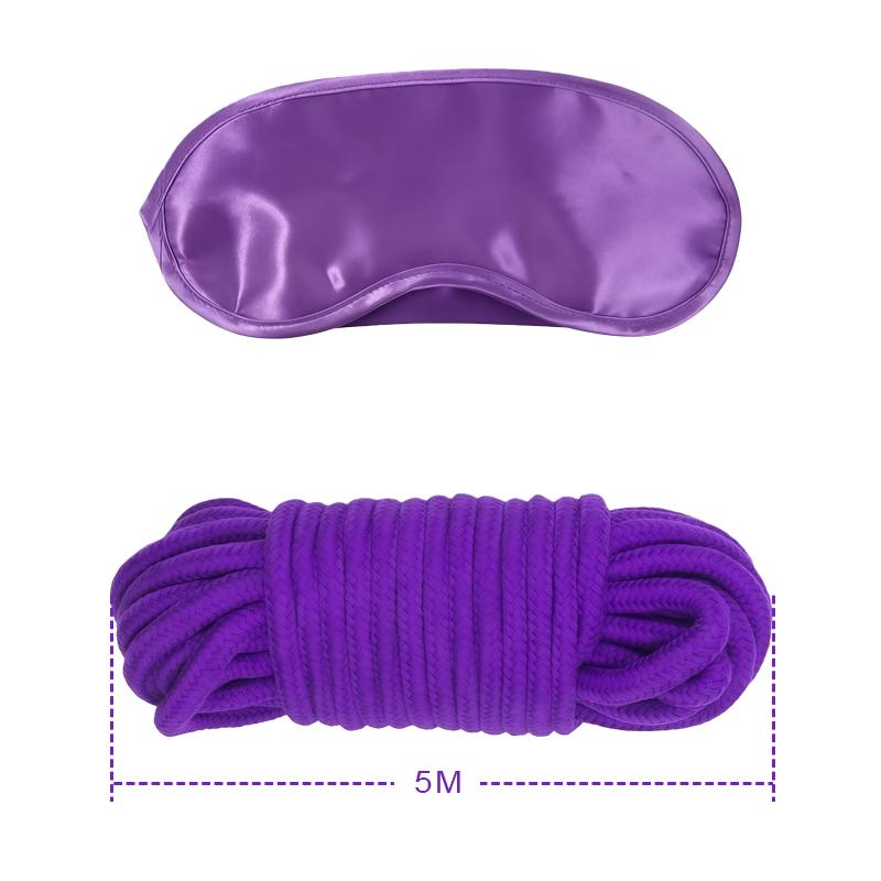 Goods For Adults Set Sexy Leather Plush Handcuffs Blindfold Spanking Soft Whips Tying Cotton Rope Couple Games Bondage Equipment
