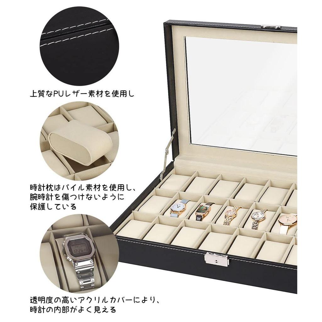 Used [Limited Quantity] QuiExact Watch Storage Case with Transparent Window Watch Box Collection Case Watch Storage Watch Box Accessories Storage