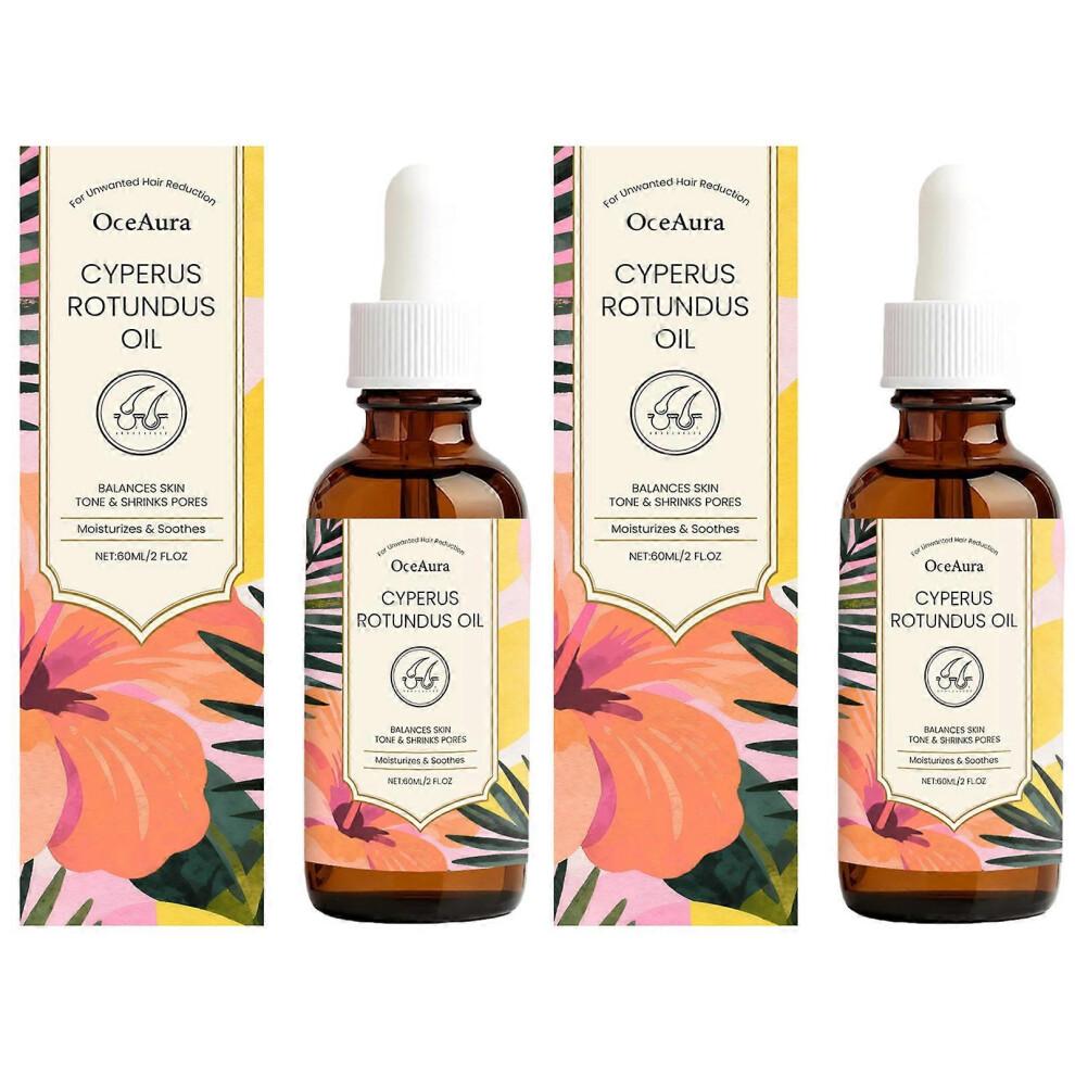 (2 Stück)Cyperus Rotundus Öl zur Haarwuchsreduktion - Natürliches Körperhaar-Verzögerungsöl, Schnell wirkende Formel für Beine, Arme, Bikinizone