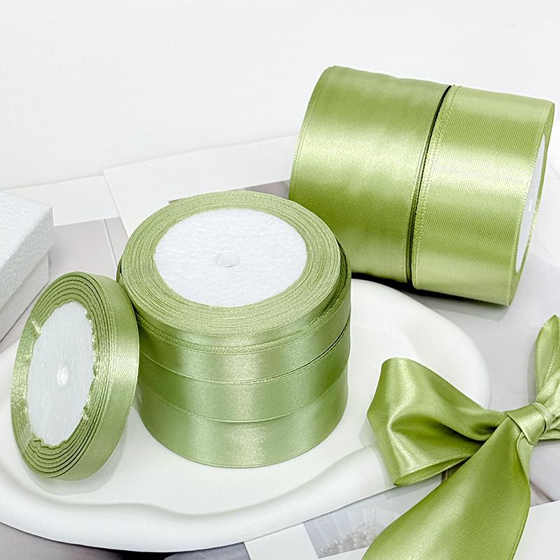 Matcha Green Rose Satin Ribbon Bow for Fresh Flower & Gift Packaging