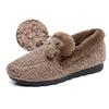 Women's Winter Faux Fur Loafers Warm Cozy Slipper with Polar Fleece Lining Non Slip House Shoes for Indoor Outdoor Flat Shoes With Bow-tie for Female