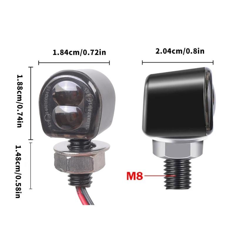 Motorcycle LED Signal Lights 12V Power Sturdy Daytime Visible Indicators Weatherproof Turn Indicator Pair for Bike
