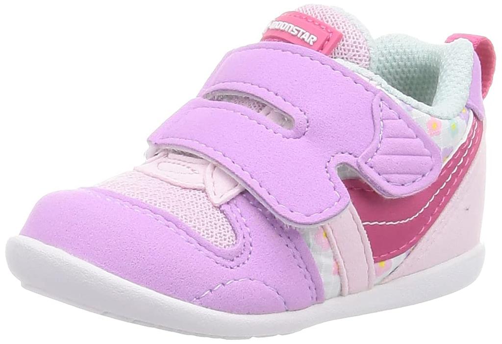 Moonstar Baby Sizes for Boys and MS Pink 2E Shoes, Magic, 12-16cm, 0.5cm Wide, Girls, B77S, Flower, 15.0 cm,