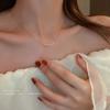 Korean Simple Pearl Geometric Necklace Women's Fine Chain Niche Light Luxury Collarbone Chain Cold Wind Temperament Versatile Neck Chain Women