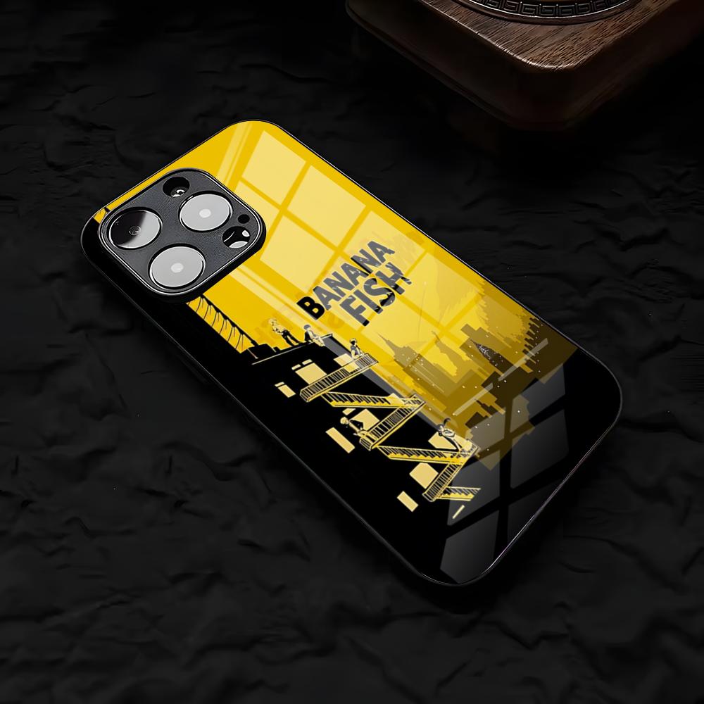 Classic Anime BANANA FISH Phone Case For IPhone 17 Air 16 E Pro Max 15 14 13 Mini 12 Pro 11 Max Plus Black Glass Cover